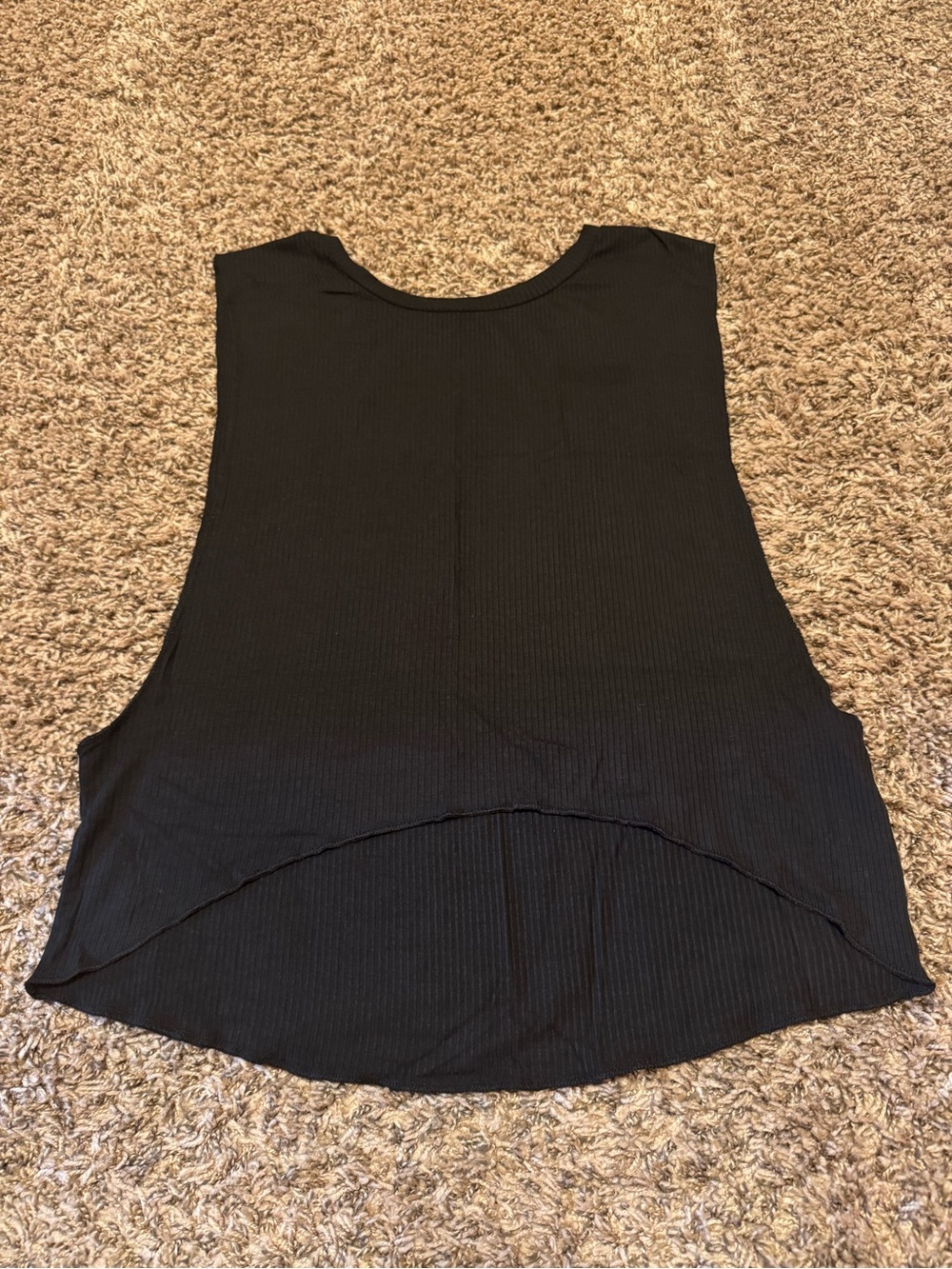Antistar Black Ribbed Tank Top